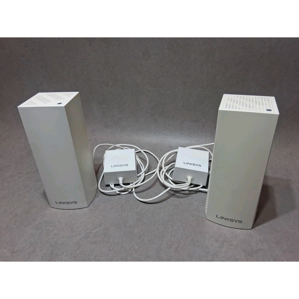 Bundle Lot of 2 LINKSYS WHW03 "V2" VELOP  Mesh Router White AC Adapters Power Su